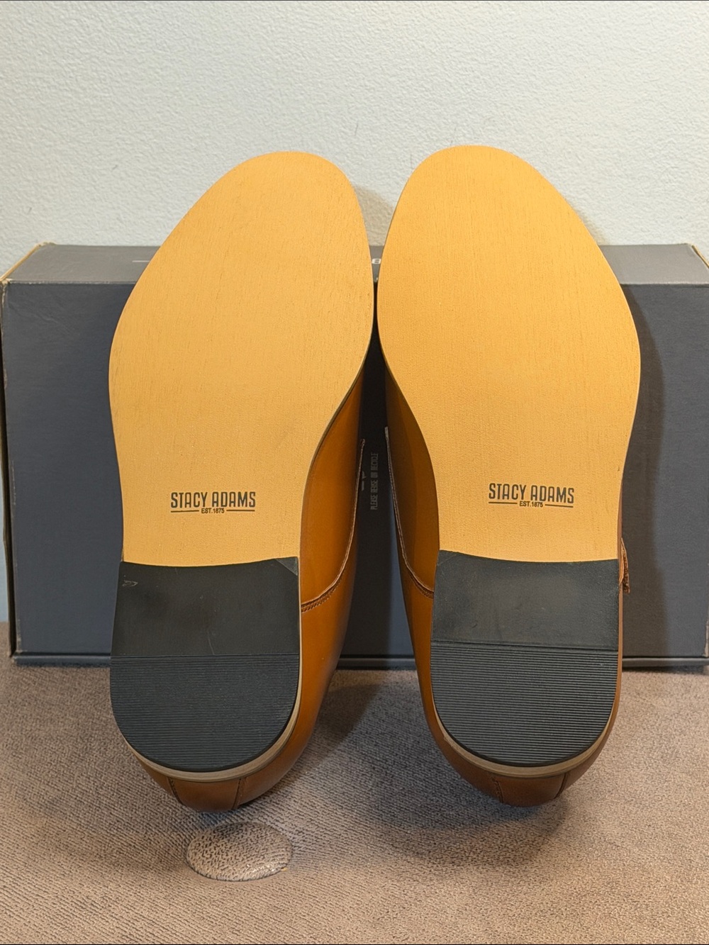 Stacy Adams Boy’s Desmond Cognac Cap Toe Monk Strap Dress Shoes Size 6M With Box - Picture 8 of 10